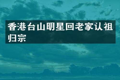 香港台山明星回老家认祖归宗