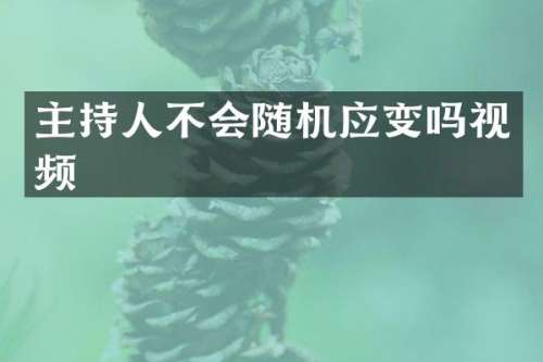主持人不会随机应变吗视频