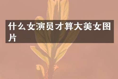 什么女演员才算大图片