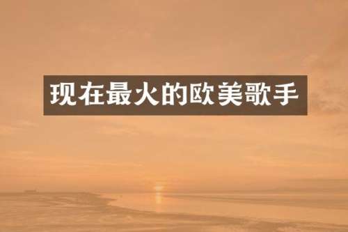 现在最火的欧美歌手