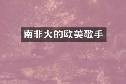 南非火的欧美歌手