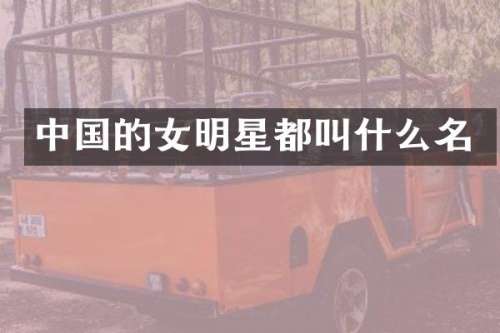 中国的女明星都叫什么名