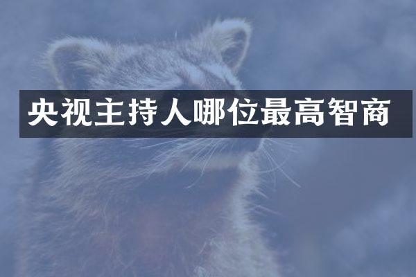 央视主持人哪位最高智商