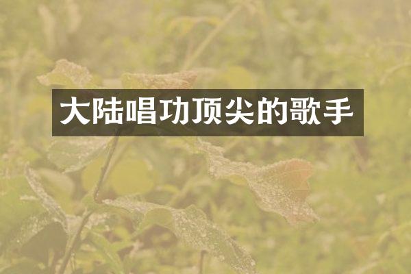 大陆唱功顶尖的歌手
