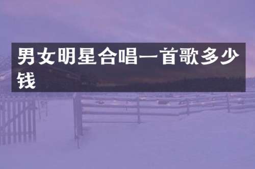 男女明星合唱一首歌多少钱