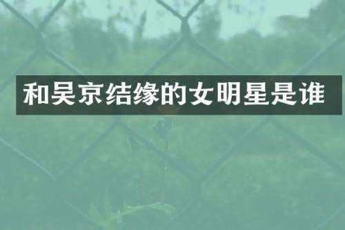 和吴京结缘的女明星是谁
