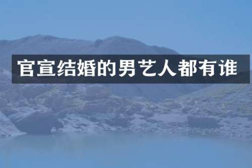 官宣结婚的男艺人都有谁