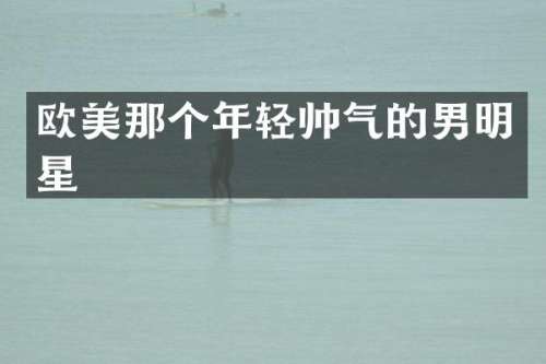 欧美那个年轻帅气的男明星