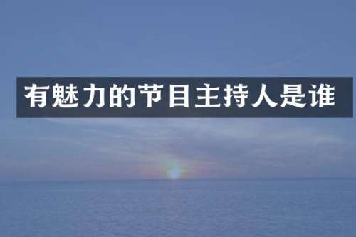 有魅力的节目主持人是谁