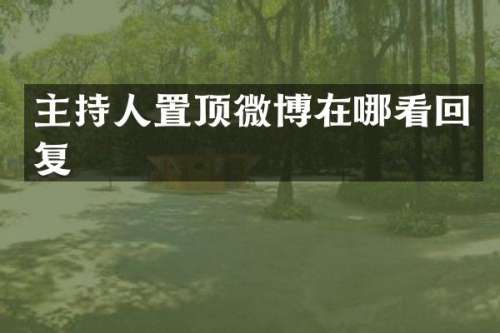 主持人置顶微博在哪看回复