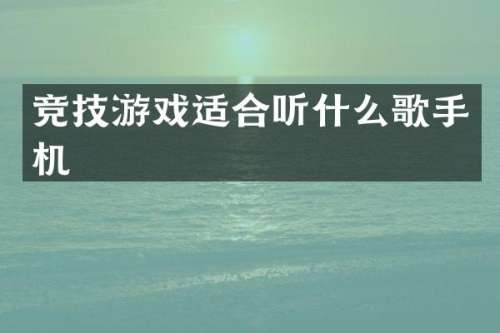 竞技游戏适合听什么歌手机