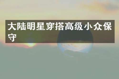 大陆明星穿搭高级小众保守