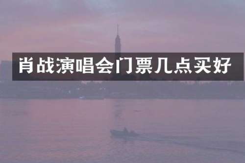 肖战演唱会门票几点买好