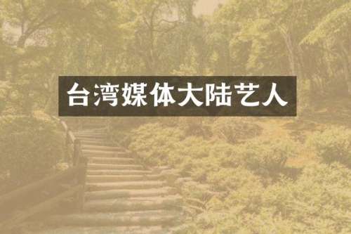 台湾媒体大陆艺人