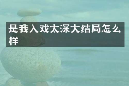 是我入戏太深大结局怎么样