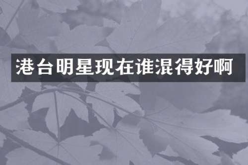 港台明星现在谁混得好啊