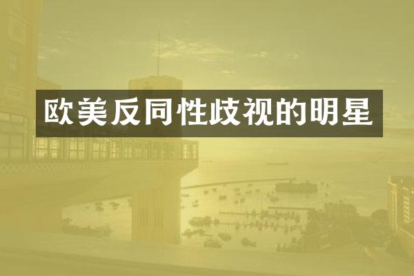 欧美反同性歧视的明星