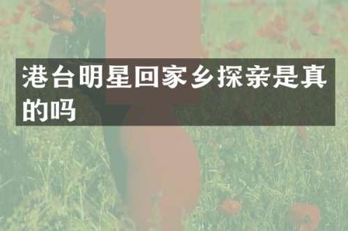 港台明星回家乡探亲是真的吗
