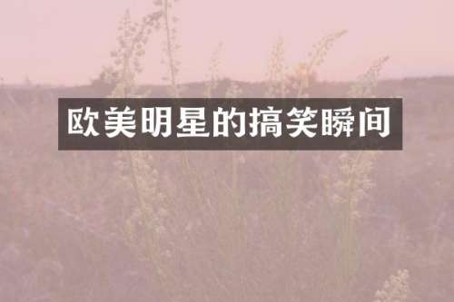 欧美明星的搞笑瞬间