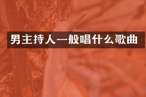男主持人一般唱什么歌曲
