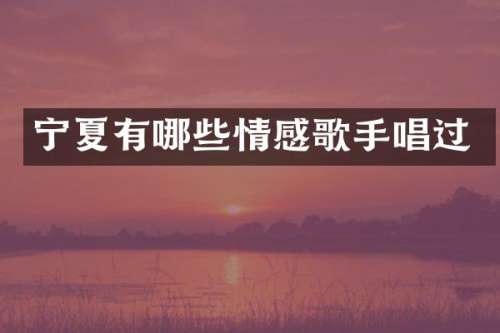 宁夏有哪些情感歌手唱过