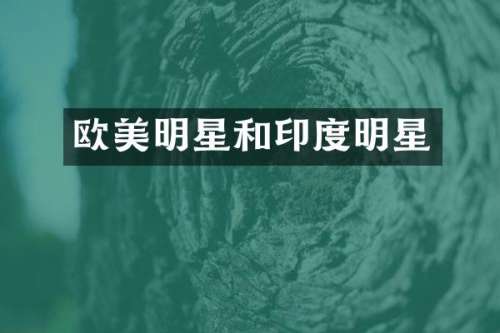 欧美明星和印度明星
