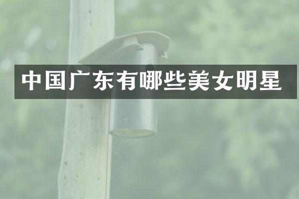 中国广东有哪些明星