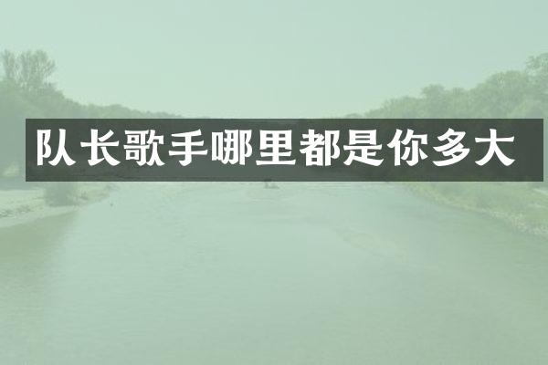 队长歌手哪里都是你多大