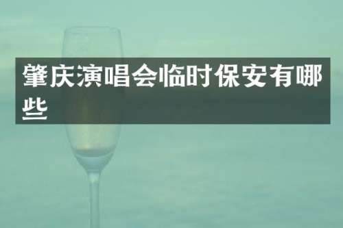 肇庆演唱会临时保安有哪些
