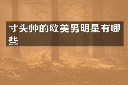 寸头帅的欧美男明星有哪些