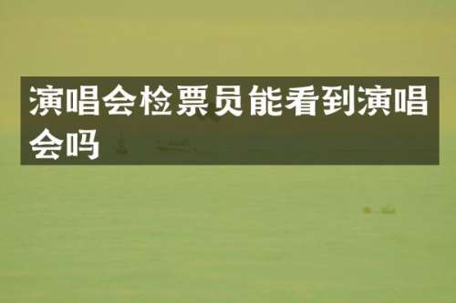 演唱会检票员能看到演唱会吗