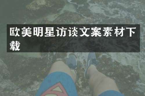 欧美明星访谈文案素材下载
