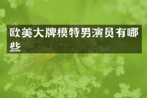 欧美大牌模特男演员有哪些