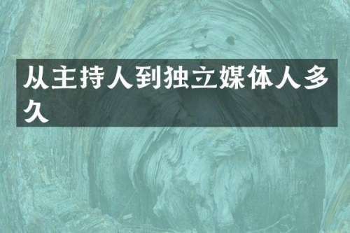 从主持人到独立媒体人多久