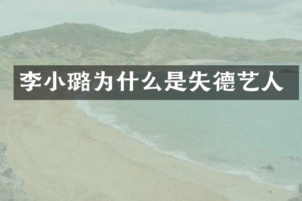 李小璐为什么是失德艺人