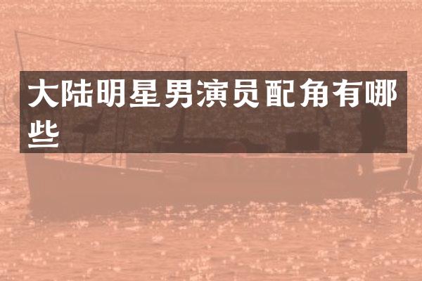 大陆明星男演员配角有哪些