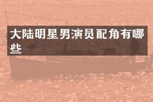 大陆明星男演员配角有哪些