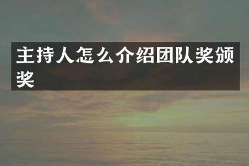 主持人怎么介绍团队奖颁奖