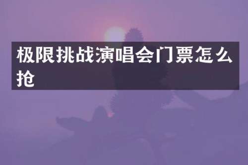 极限挑战演唱会门票怎么抢