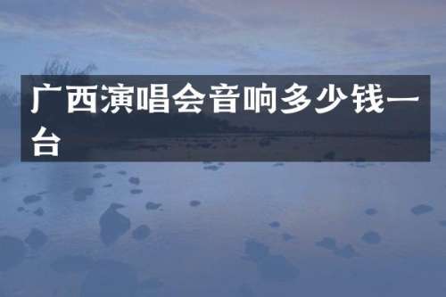 广西演唱会音响多少钱一台