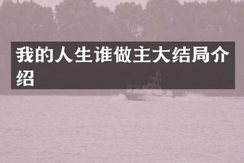 我的人生谁做主大结局介绍