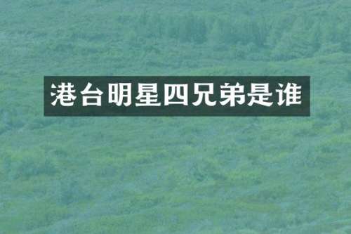 港台明星四兄弟是谁