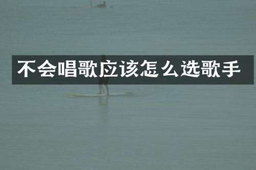 不会唱歌应该怎么选歌手