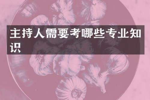 主持人需要考哪些专业知识