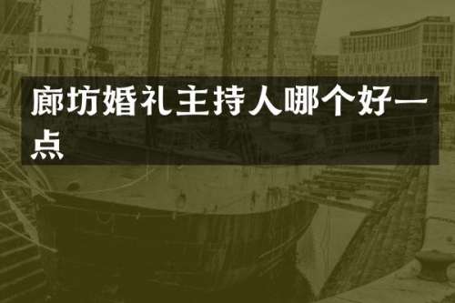 廊坊婚礼主持人哪个好一点