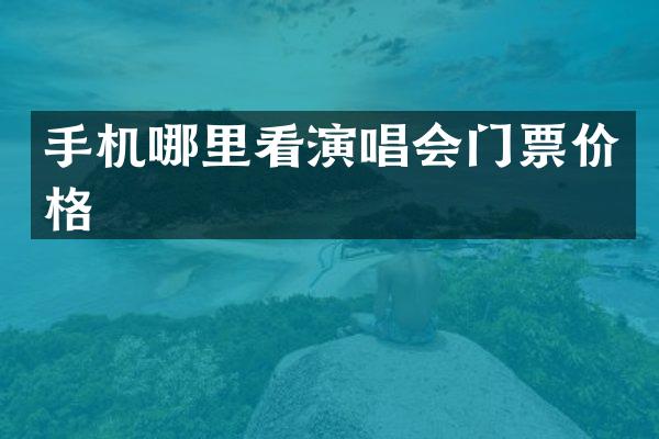 手机哪里看演唱会门票价格