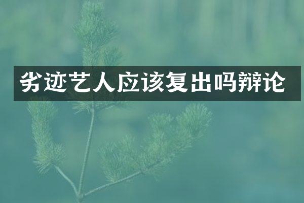 劣迹艺人应该复出吗辩论