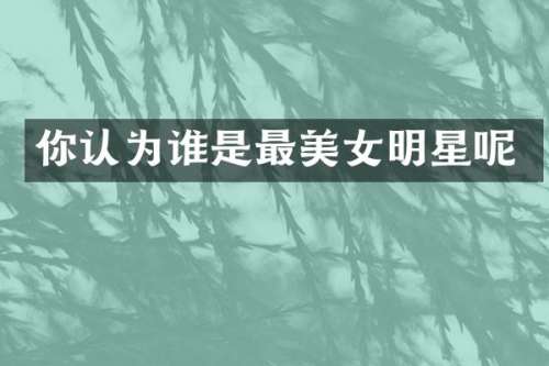 你认为谁是最明星呢