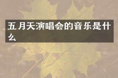 五月天演唱会的音乐是什么