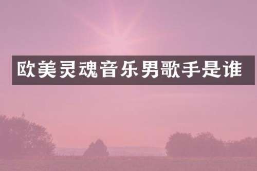 欧美灵魂音乐男歌手是谁